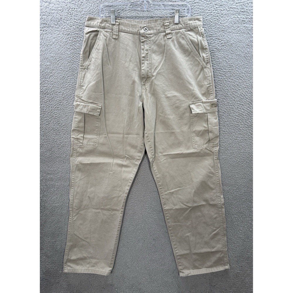 Wrangler Pants Mens 36x34 Tan Twill Legacy Cargo Workwear Grunge Skater Outdoors